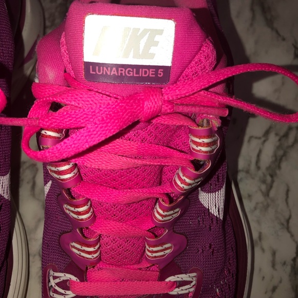 Nike LunarLon pink purple sneakers womens Size:8 - Picture 5 of 12